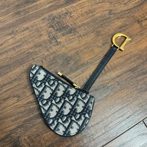 Dior Saddle Key Pouch Oblique Jacquard